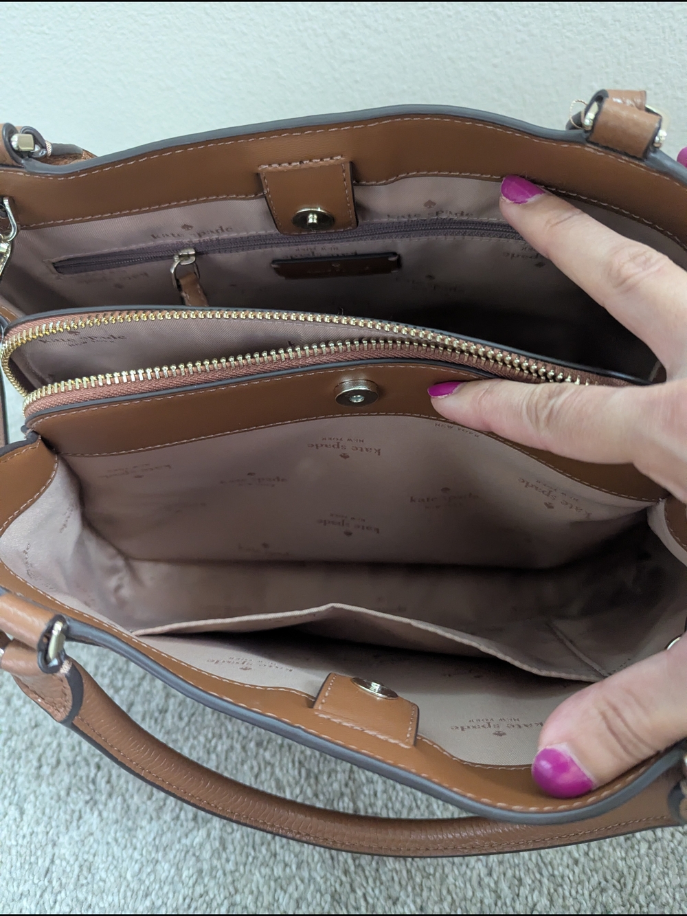 kate spade Brown Leather Top-Handle Satchel - Picture 4 of 7